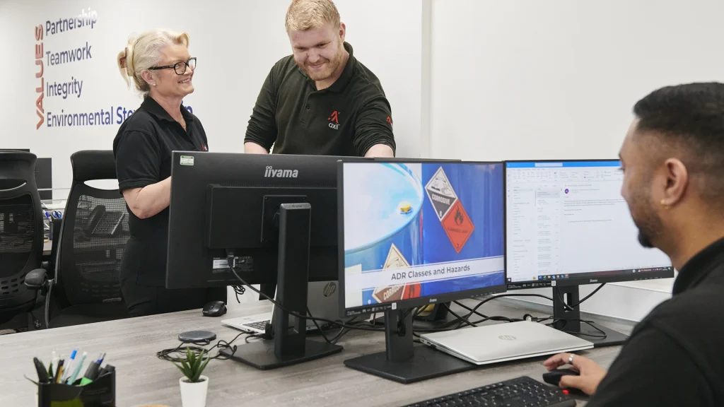 Hazardous waste specialties at the Cannock desk based office 