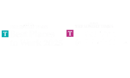 Sunday Times best place to work logo 2025 and 2025