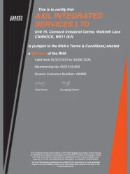 RHA members certificate