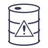Hazardous waste icon blue