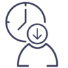 Reduced man hours icon.
