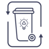 Waste training icon blue