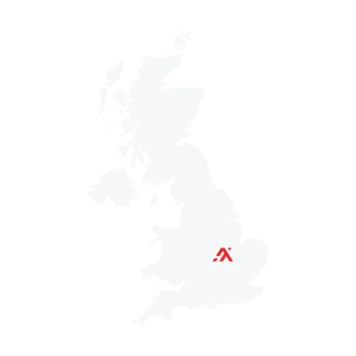 Axil corby head office pinned on UK map